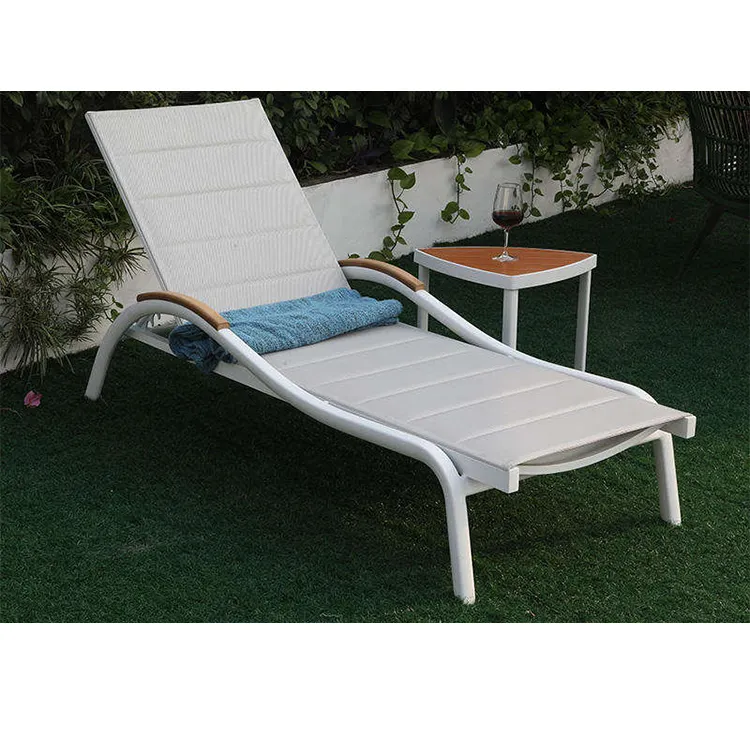 Садовая уличная мебель для патио, бассейн, пляжный стул, коммерческие алюминиевые откидные шезлонги