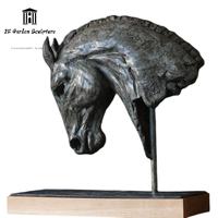 Sculpture de tête de cheval en bronze personnalisable, sculpture animale pour la décoration de parcs en plein air