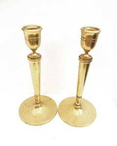 Soporte de vela fundido pesado de oro de moda hecho a mano de alta calidad de metal chapado en oro más vendido portavelas de lujo - Product Image 1