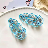 Prêt à expédier : Pince à cheveux Kpop originale en acrylique, motif dessin animé animalier, forme bec de canard ondulé, mignonne et de collection