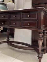 Console d'entrée en bois massif de noyer, style antique américain et français, luxe léger, meuble de rangement et de séparation pour salon, garantie 1 an