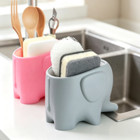 Étagère de comptoir de cuisine multifonctionnelle en plastique durable avec égouttoir et porte-couverts