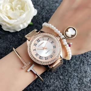 Relojes de cadena para mujer, relojes de pulsera de lujo de diseñador, relojes de acero inoxidable a prueba de agua con movimiento de cuarzo y diamantes para mujer - Product Image 3