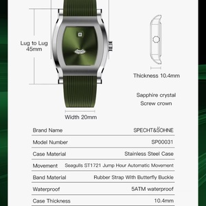 Montre automatique mécanique de luxe pour homme, nouvelle collection, avec affichage des heures sautantes, verre saphir, acier inoxydable, Reloj Hombre - Product Image 6