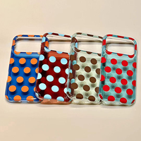 Coque personnalisable DIY tendance pour iPhone 18 17 Pro Max, motif pois contrastant, style coréen, ultra-fine, couverture intégrale