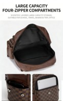 Sac à dos pour ordinateur portable, imperméable, pour homme, pour l'extérieur et le bureau, double fermeture éclair, sac d'ordinateur durable avec rangement multi-couches