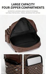 Sac à dos pour ordinateur portable, imperméable, pour homme, pour l'extérieur et le bureau, double fermeture éclair, sac d'ordinateur durable avec rangement multi-couches - Product Image 2