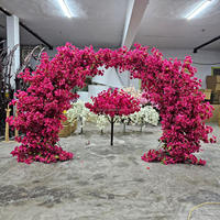 Arche de fleurs artificielles en cerisier rose et blanc de 7 à 10 pieds pour décoration de fête et de mariage, vente en gros