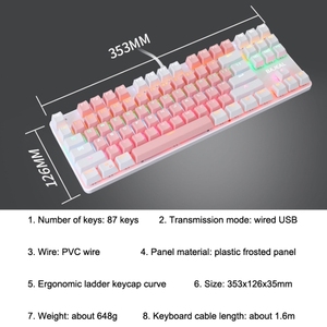 Original Bajeal K100 87 Keys Green Shaft 1.6m Pvc Wired Mechanical <b>Keyboard</b> Bajeal Tbd0603034701e-cq Bajeal - Product Image 5
