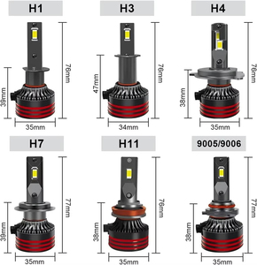 Bóng đèn pha ô tô LED H1-H7 65W 6000LM Chiếu sáng 360 độ Nhiệt độ màu 6500K cho mọi phần của quá trình lái xe - Product Image 2