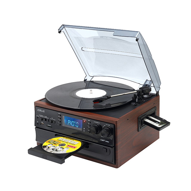 7 in 1 Multi Music System Turntable Record Player for Vinyl Records Cassette Cd Records