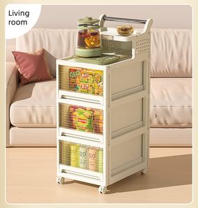 Nouveaux enfants ensemble de meubles de salon en plastique tiroir armoires de <span class=keywords><strong>rangement</strong></span> organisateur conception armoire vêtements boîtes jouets chambre stockage - Product Image 4