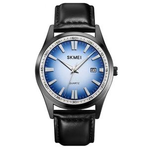 Skmei 1986 Men's Quartz <b>Watch</b> Alloy Large Grey Dial 3BAR <b>Waterproof</b> Business Simple Calendar Casual Leather Band Glass Window - Product Image 3