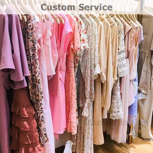 AX OEM Women clothing Fashion Spring Autumn Puff Sleeve Dress Long Sleeve Floral Dress Smocking Long Casual Ladies Dresses