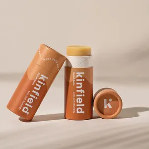 Biologisch abbaubarer recycelter kosmetischer Sonnenschutz creme behälter Push Up Paper Tube Deodorant Stick Verpackungs behälter