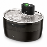 Fontaine à eau rechargeable pour animaux de compagnie 3,2 L, distributeur d'eau sans fil pour chat, commande tactile, acier inoxydable, fontaine à eau silencieuse