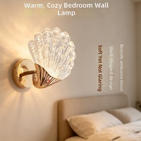 Lampe murale d'ambiance à intensité variable, motif coquille de glace, cristal, base dorée, moderne et simple, pour salon et couloir