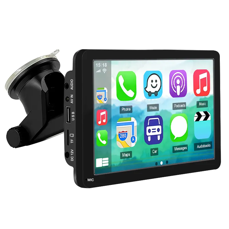 Portátil sem fio Carplay Android Auto Car Radio 7 polegadas Touch Screen Autoestereo BT Smart Car Monitor PND