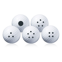 Balles de golf Efunist personnalisées avec logo, deux pièces, à pois noirs, design à trois lignes, en Surlyn, caoutchouc durable, dureté 80-90, balles de simulation
