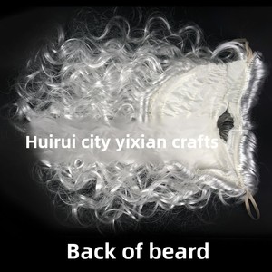 Déguisement de Père Noël pour fête costumée, perruque et longue barbe blanches en PET, amusantes pour Noël - Product Image 5