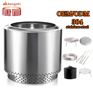 EU Stainless Steel Smokeless Bonfire Fire Pit Burning Wood Portable Freestanding Outdoor Heating BBQ Folding - Product Image 1