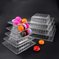 Présentoir à macarons en PET transparent, tour à dessert ronde à 4, 5, 6, 9 ou 10 niveaux, plateau d'emballage pour gâteaux, biscuits et bonbons