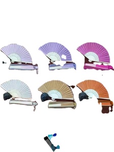 Abanicos de Bambú para Boda de 21 cm, Tela Satinada con Diseño Liso, Varios Colores Disponibles, Estilo Festivo, Regalo Empresarial para Bodas - Product Image 2