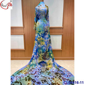 Lisami Rts Fashion Metalli Velvet Real Silk avec fleur en velours découpée à la main, luxe Gabasaar et Dirac, soie fantaisie douce - Product Image 4