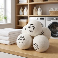 Boules de séchage en laine écologiques personnalisées : réduisent l'électricité statique et les peluches des tissus