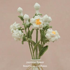 Flores <span class=keywords><strong>de</strong></span> Lana Tejidas a Mano <span class=keywords><strong>de</strong></span> Alta Gama, Flores <span class=keywords><strong>de</strong></span> Jazmín <span class=keywords><strong>de</strong></span> Lana Artificial Tejidas a Crochet - Product Image 2