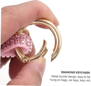 Diamond French Bulldog Keychain Pendant Crystal Key Ring Holder for Women Stylish <b>Bag</b> Accessory Charm for Car Keys and Handbags - Product Image 2