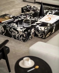 Natural Stone Luxe Cubic <strong>Table</strong> Pour Salon Calacatta Violet <strong>Mesa</strong> De Centro Marmol Plinth Marble Coffee <strong>Table</strong> Sehpa <strong>Table</strong> De Salon - Product Image 3