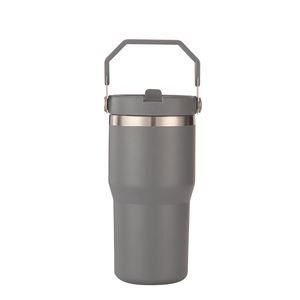 Stainless Steel Car Beverage <b>Cup</b> with Easy Grip Handle, 30oz <b>Double</b> <b>Wall</b> Travel Tumbler for <b>Coffee</b> and Water - Product Image 4