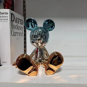 Sculpture en résine de <span class=keywords><strong>Mickey</strong></span> créative écologique, Posture assise, décoration luxueuse pour armoire à vin TV et entrée - Product Image 3