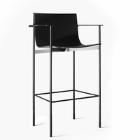 Europe du nord cadre Style moderne haute selle chaise de bar en cuir irrégulière métal ménage comptoir chaise Bar île chaise tabouret