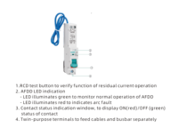 Interruptor Diferencial de Arco (AFDD) y Disyuntor de Corriente Residual (RCBO) ADDF5-40 Tipo C, Miniatura PA66 6kA 1P+N, Montaje en Riel, Certificado en el Reino Unido, AFCI