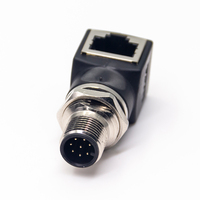 Adaptateur M12 4 broches femelle vers RJ45, convertisseur mâle D-codé (Dcode) 4 broches, prise X-code