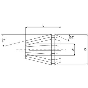Mandrin à pince Fervi, angle de 30 degrés, conicité de 8 degrés, pour usinage de précision - Product Image 1