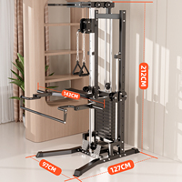 Station d'entraînement multifonctionnelle tout-en-un Power Rack pour la maison avec croisement de câbles, poulie dorsale et barre de traction