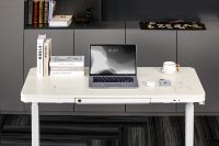 Table de bureau électronique blanche AOKE avec haut-parleur intégré, réglable en hauteur, pour ordinateur et jeux vidéo