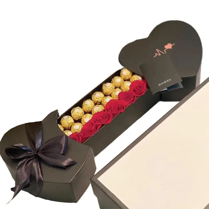 Luxury Heart Shapes Packaging Boxes Chocolate Packaging Box Wedding Decorations Gifts Candy Flower Double Heart Box