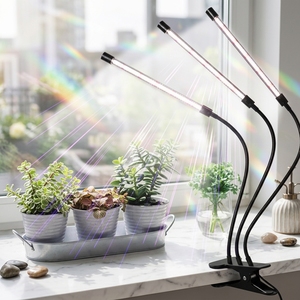 Lampes de culture pour plantes d'intérieur, barre lumineuse LED à 3 têtes avec minuterie automatique, <span class=keywords><strong>lampe</strong></span> à intensité variable pour semis et succulentes, vente en gros - Product Image 1