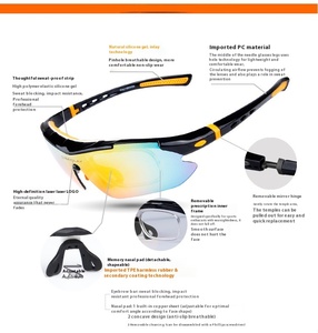 אופנתית ספורט אדום עיניים לילה חזון uv הגנה מפני windpropc עבור אופניים גלישת חול משקפי ספורט אופניים - Product Image 2