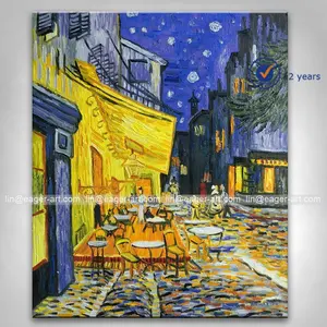Знаменитая картина Dafen Ван Гог кафе терраса ночью украшение для дома картина маслом на стену