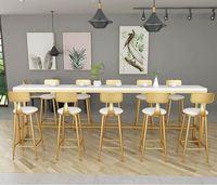 Multi taille Simple bar table et chaise combinaison de simple moderne d'art de fer en bois massif salon bar décontracté haut table