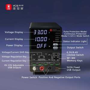 Alimentatore YCS 3310A 3V 10A 330W ad Alta Potenza con Bassa Ondulazione, 3 Modalità di Protezione Reali per Manutenzione Telefoni Cellulari e Riparazione Cortocircuiti - Product Image 5