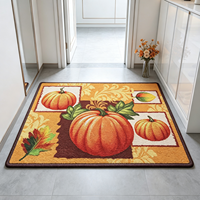 Herbst-Ernte Kürbis-Muster Dekorative Fußmatte, Anpassbare Rutschfeste Wasserdichte Polyester-Eingangsmatte für Thanksgiving