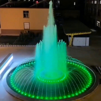 Fuente de agua musical programable personalizada con control multimedia para espectáculos de luces, ideal para jardines exteriores, plazas, vistas nocturnas y piscinas de piedra.
