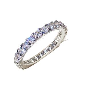 Anello Eternity H540 da Donna con Zirconia Cubica Creata in Laboratorio, Montatura a Canale Rotonda, Anelli di Moda per Matrimonio - Product Image 6