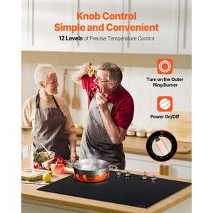 DB 6600W เตาเหนี่ยวนำ4เตาเคาน์เตอร์ไฟฟ้าที่มีการควบคุมลูกบิดติดตั้งในตัวสำหรับใช้ในครัวเรือน - Product Image 3